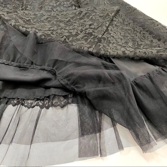 Vintage New Leaf by Samir Dress Small Black Cocktail Evening Party Tulle Y2K - Picture 12 of 15